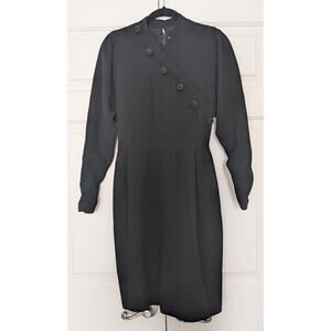 Vintage Oscar de la Renta Black Wool Knit Dress